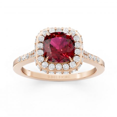 Cushion cut ruby red ruby-Rose Gold