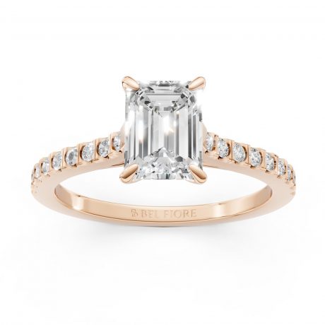 Emerald cut diamond-Rose Gold