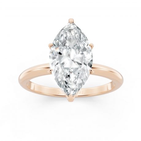 Clear White Diamond with Rose Gold Band