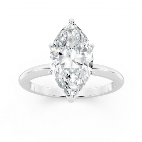 Clear White Diamond with White Gold Band