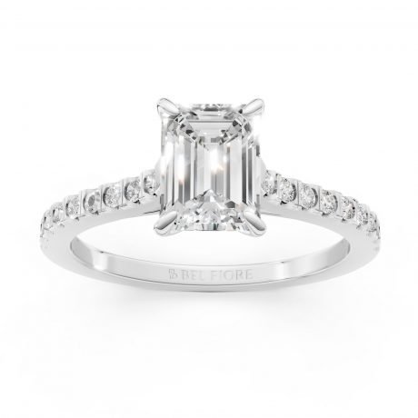 Emerald cut diamond-White Gold