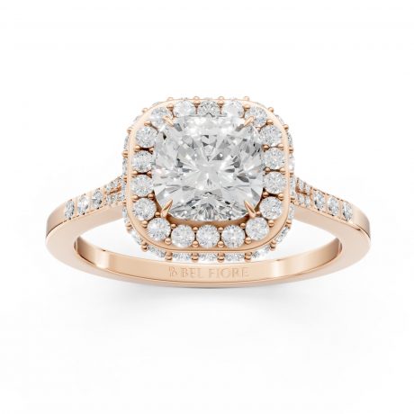 Cushion cut center diamond - Rose Gold