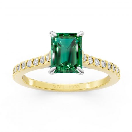Emerald cut green- White Head