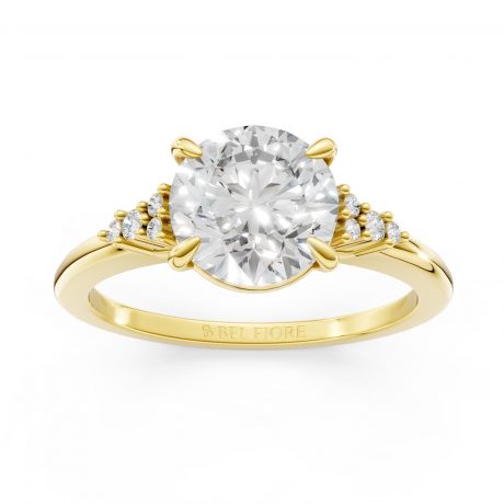 Brilliant round cut diamond -Yellow Gold