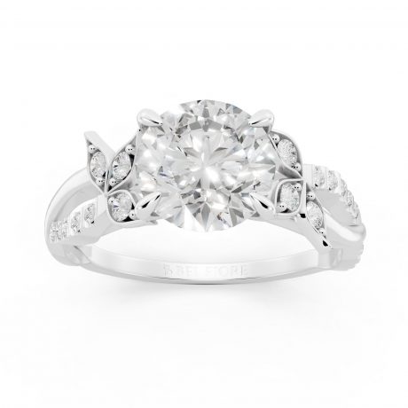 Petal Embrace round-cut center diamond -White Gold