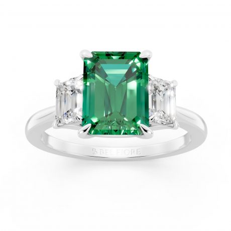 Vivid emerald cut green emerald- White Gold