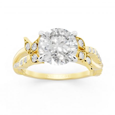Petal Embrace round-cut center diamond -White Head