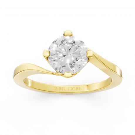 Round brilliant diamond -Yellow Gold