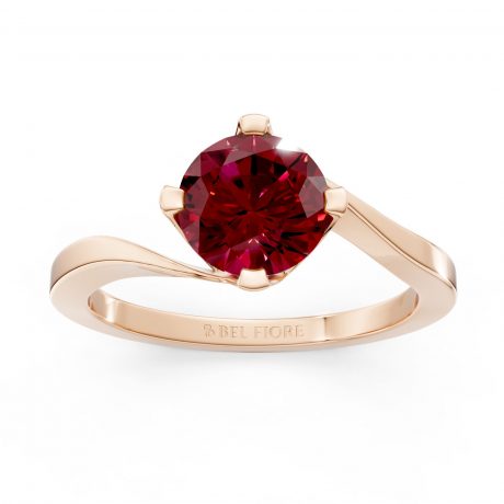 Round cut ruby -Rose Gold