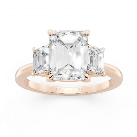 Vivid emerald cut diamond- Rose Gold
