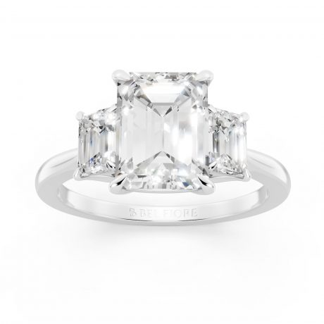 Vivid emerald cut diamond- White Gold