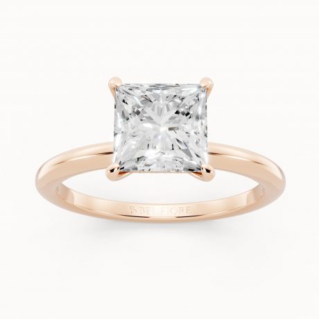 Princess Cut White Diamond - Rose Gold