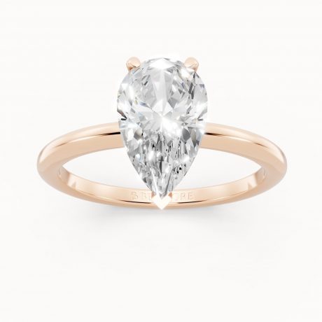 Pear Cut Solitaire Ring- Rose Gold