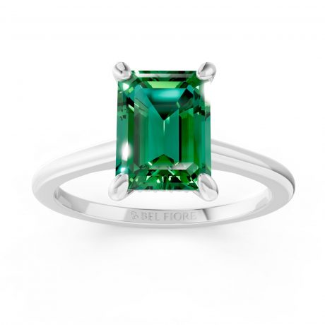 Stunning emerald cut green emerald -White Gold