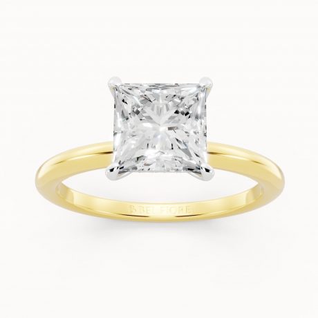 Princess Cut White Diamond - White Head