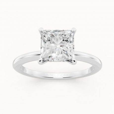 Princess Cut White Diamond - White Gold