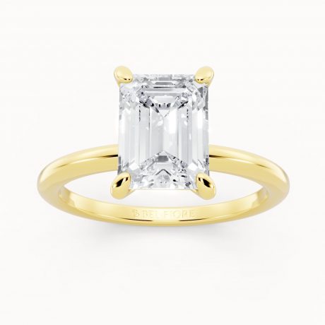 Emerald cut solitaire ring - Yellow Gold
