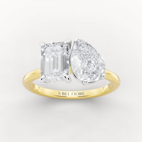 Two stone ring design, customized across- White Head