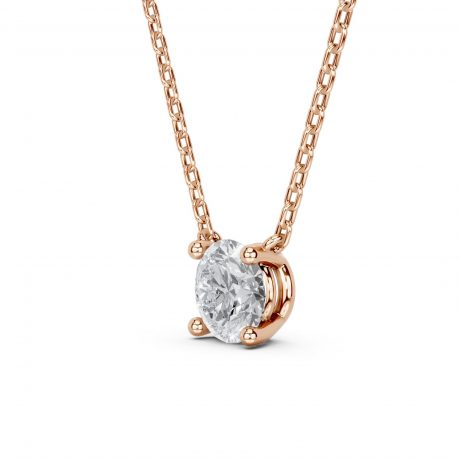Classic Four-Prong Solitaire Diamond Pendant- Rose Gold