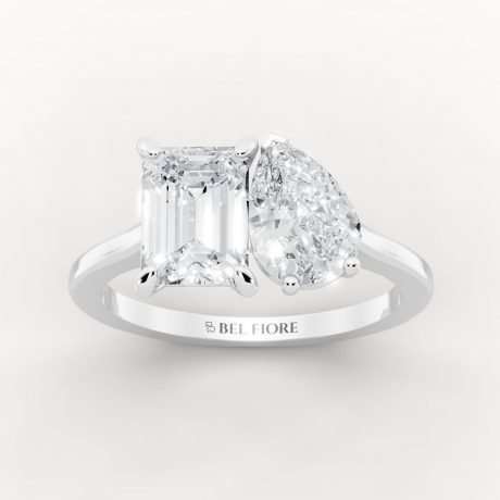Contemporary Toi et Moi Engagement Ring